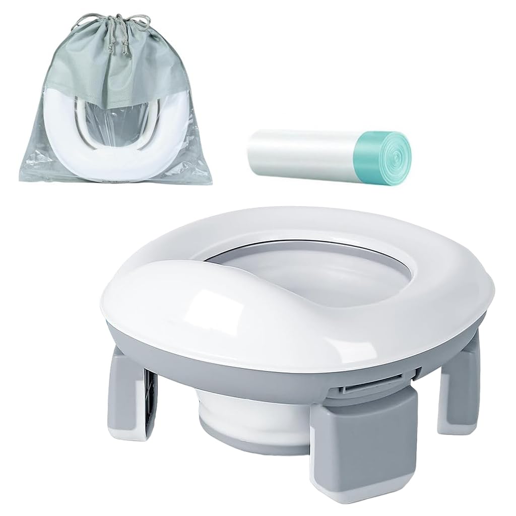 SNOWIE SOFT Potty Seat for Kids 3-5 years, Portable Potty Seat for Kids Travel Baby Toilet Seat for Kids, Potty Training Seat Baby Potty Seat for 0 to 5 Years with Storage Bag & 20Pcs Trash Bag, Grey SNOWIE SOFT Potty Seat for Kids 3-5 years, Portable Potty Seat for Kids Travel Baby Toilet Seat for Kids, Potty Training Seat Baby Potty Seat for 0 to 5 Years with Storage Bag & 20Pcs Trash Bag, Grey